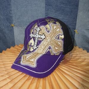 OSFA - Vintage / Y2K KB ethos plaid grunge cross 2000s hat